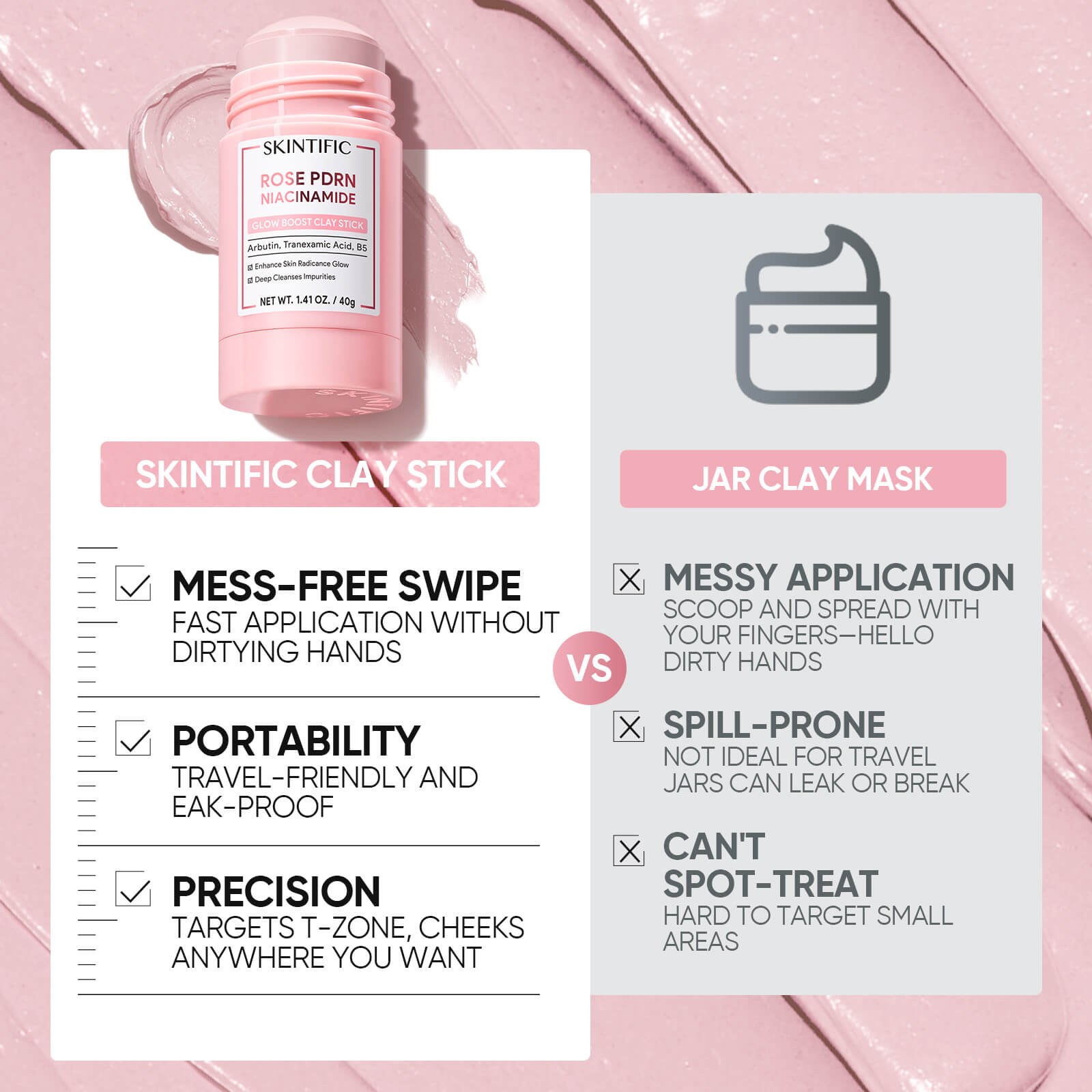 Instant firming clay mask for dull uneven skin and refined pores