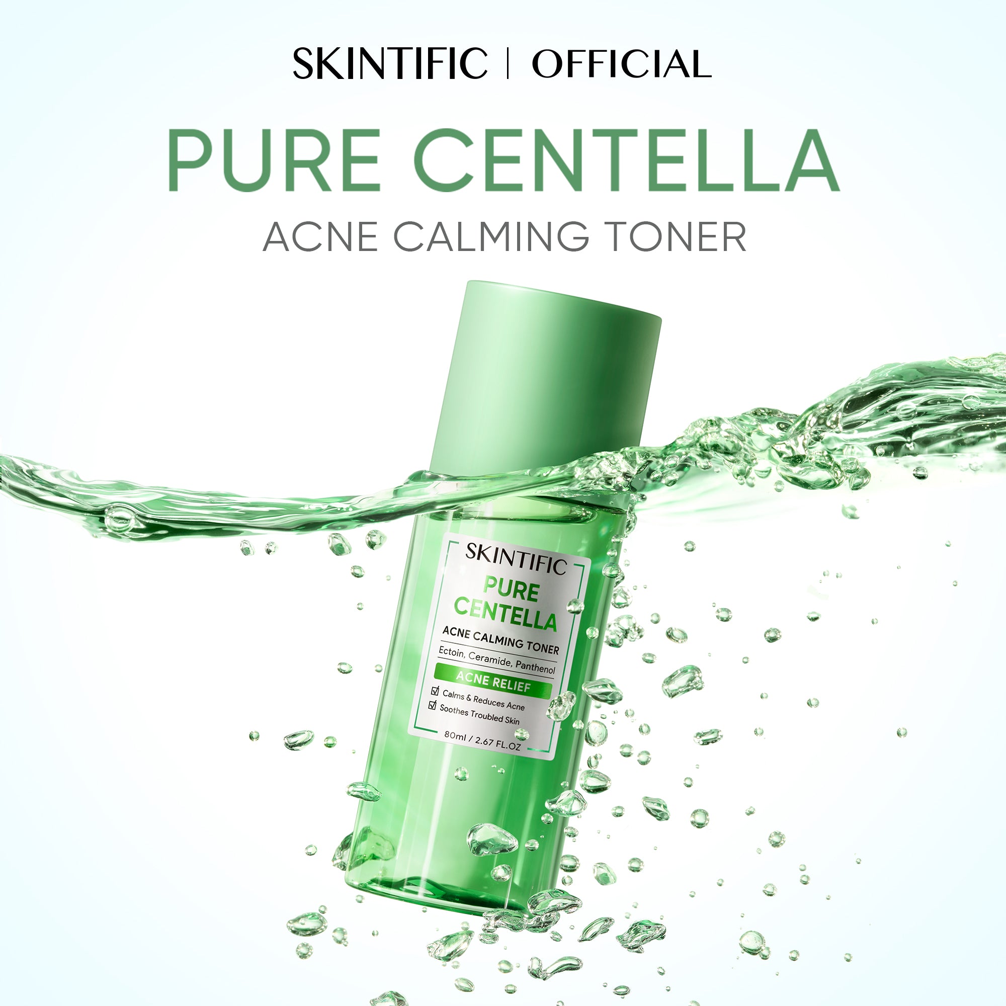 Pure Centella Acne Calming Toner 80ml for Sensitive & Acne-Prone Skin