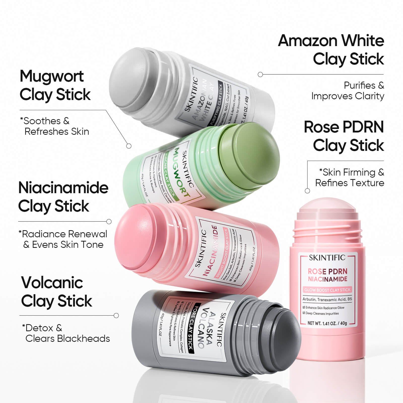 Quick clay mask for busy routine with easy apply clay stick format
