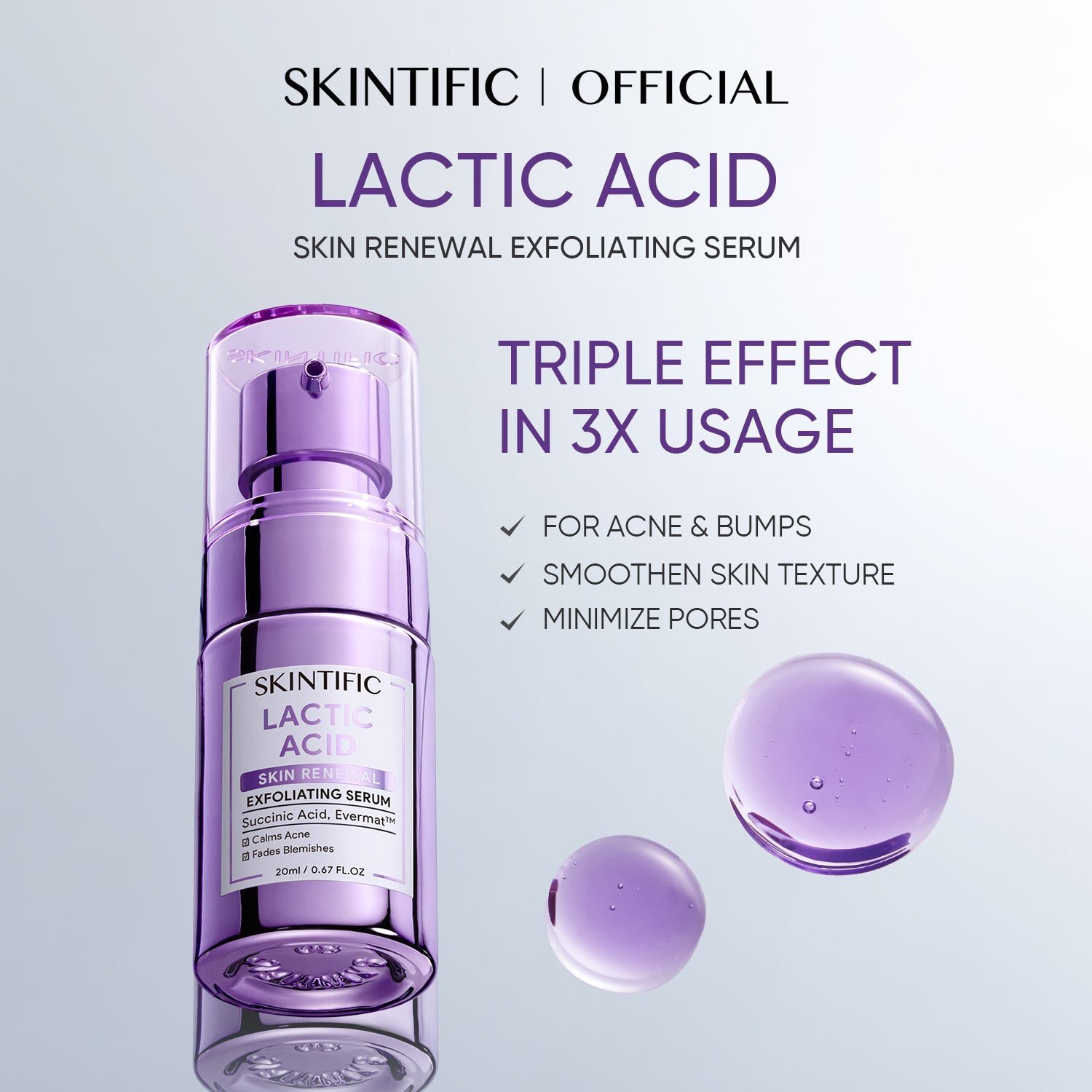 Lactic Acid Skin Renewal Serum Brighten Refine Texture