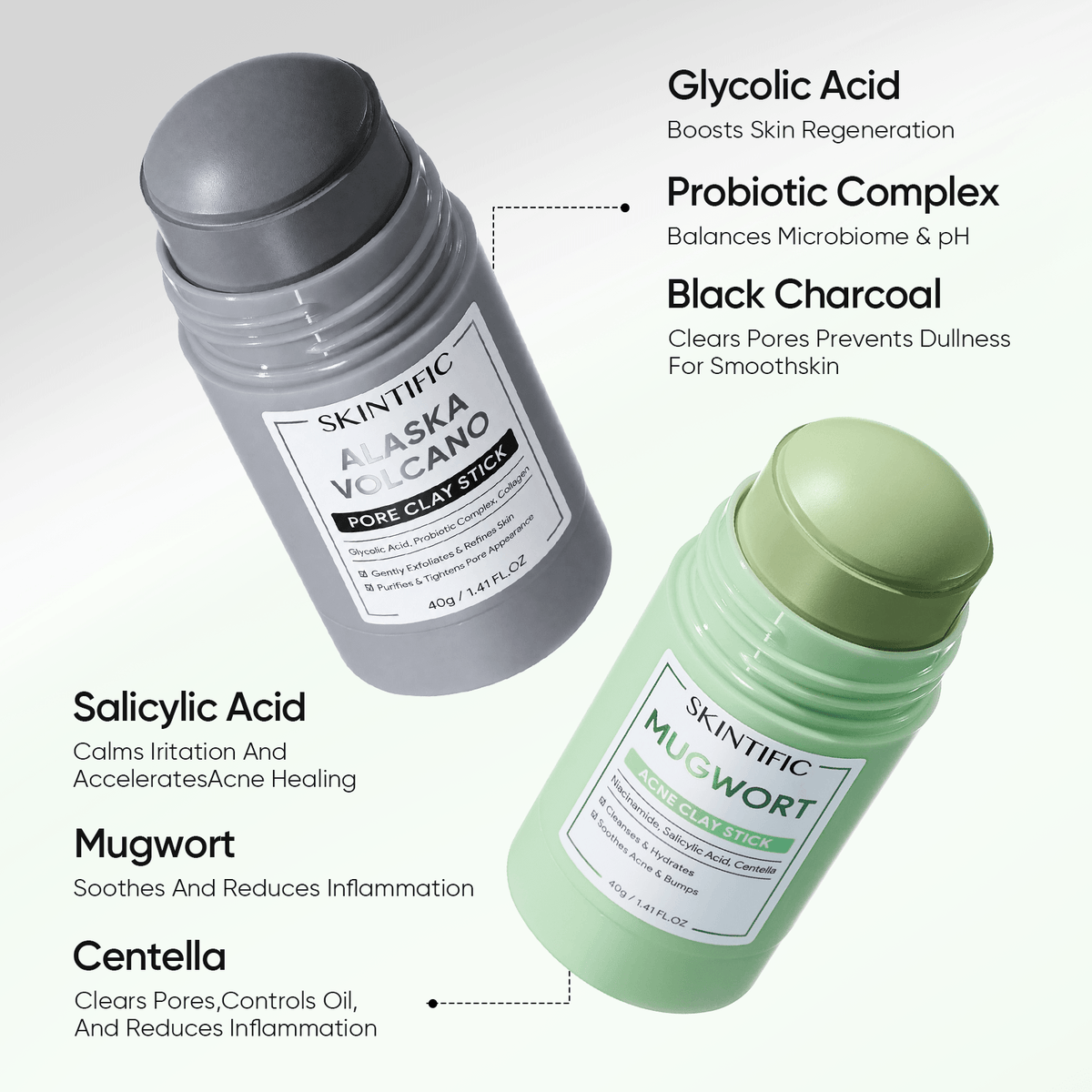 Blackhead Control & Acne Care Deep Cleansing Clay Stick Duo Set 2pcs