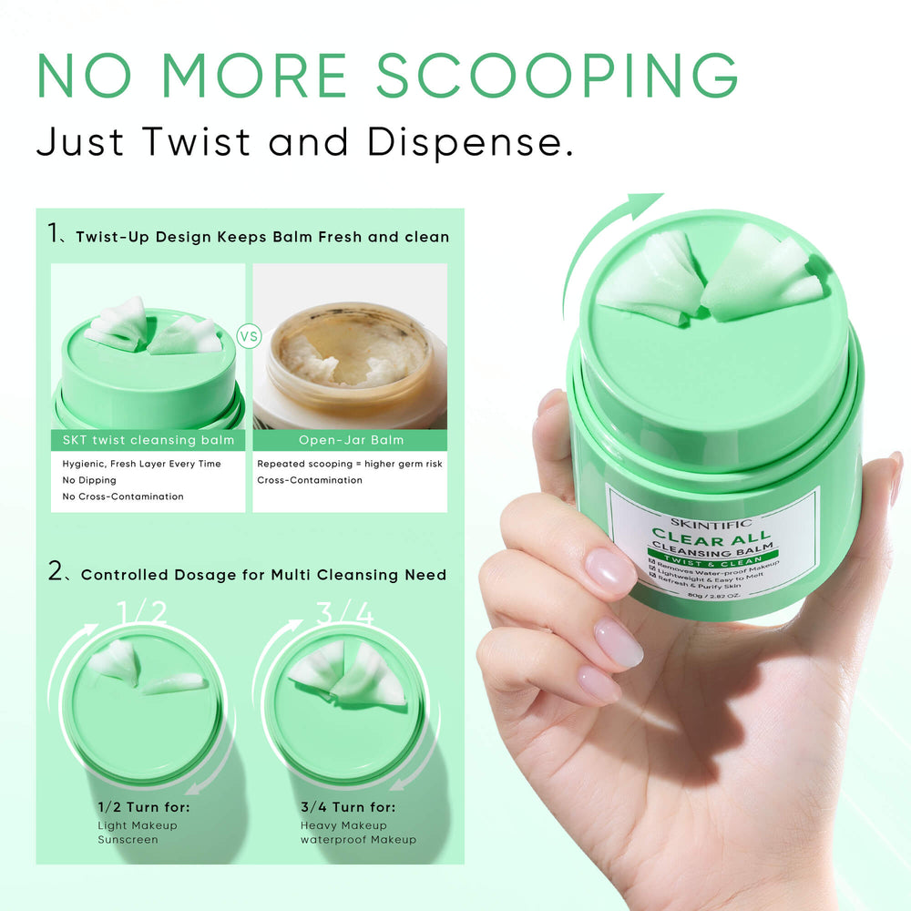 Bálsamo limpiador giratorio Clear All para maquillaje resistente al agua
