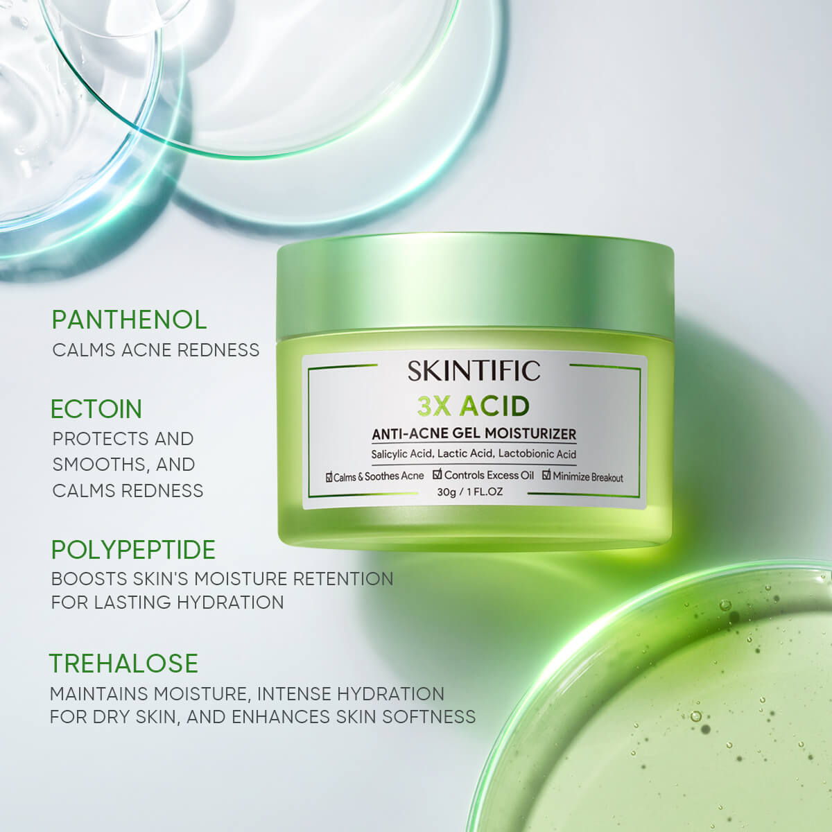 3X Acid Anti-Acne Gel for Oily Acne-Prone Skin Fast Relief Gel