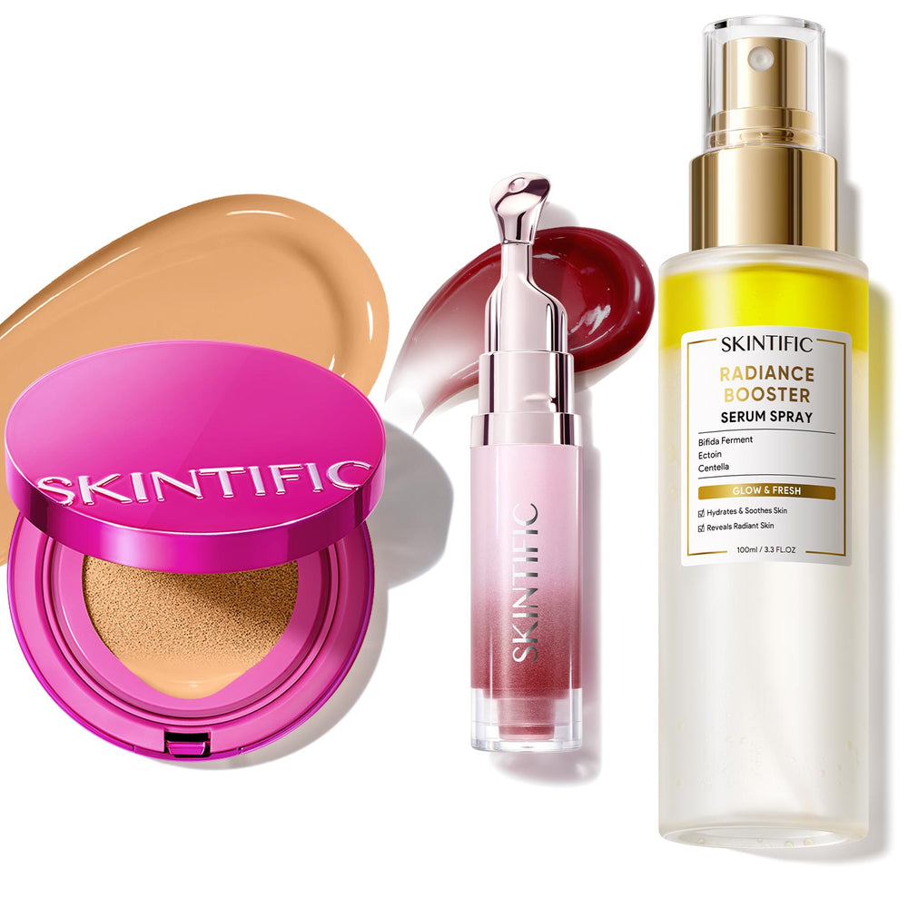 Glow Make-up-Set mit Cushion, Gesichtsspray & Lippenserum