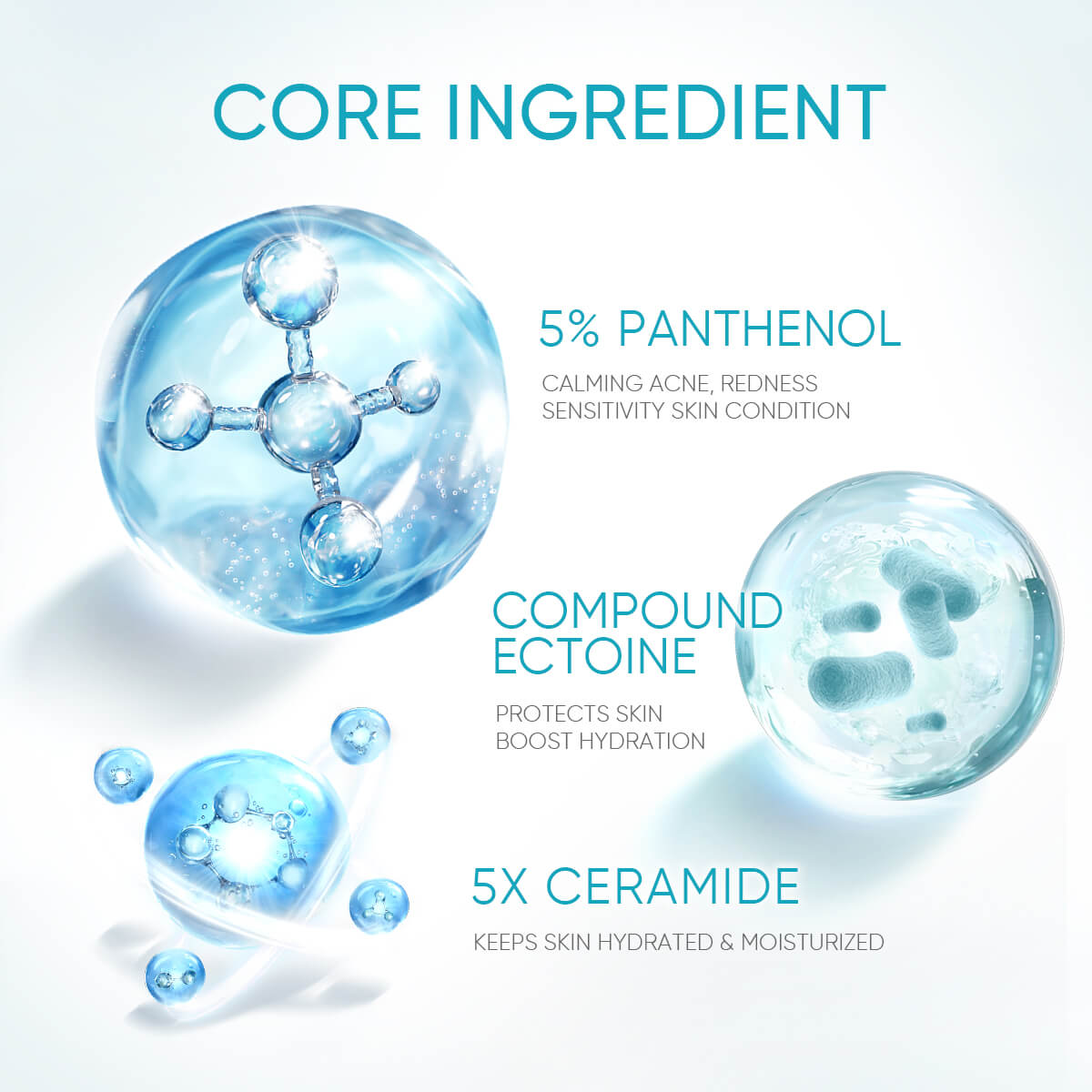 5% Panthenol Acne Calming Water Gel Fast-Absorbing Gel Moisturizer