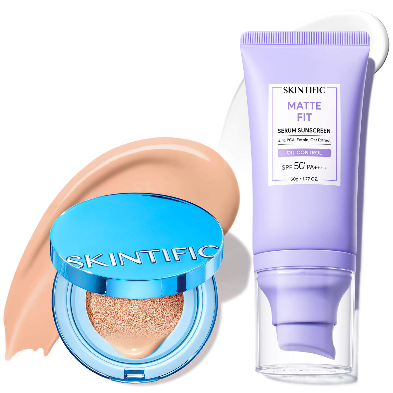 SKINTIFIC Matte Sunscreen and Velvet Cushion Set