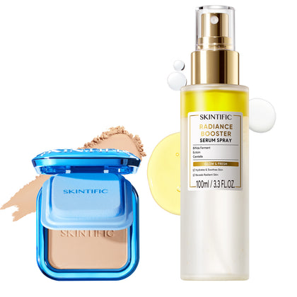 Powder Foundation & Radiance Booster Serum Spray Set
