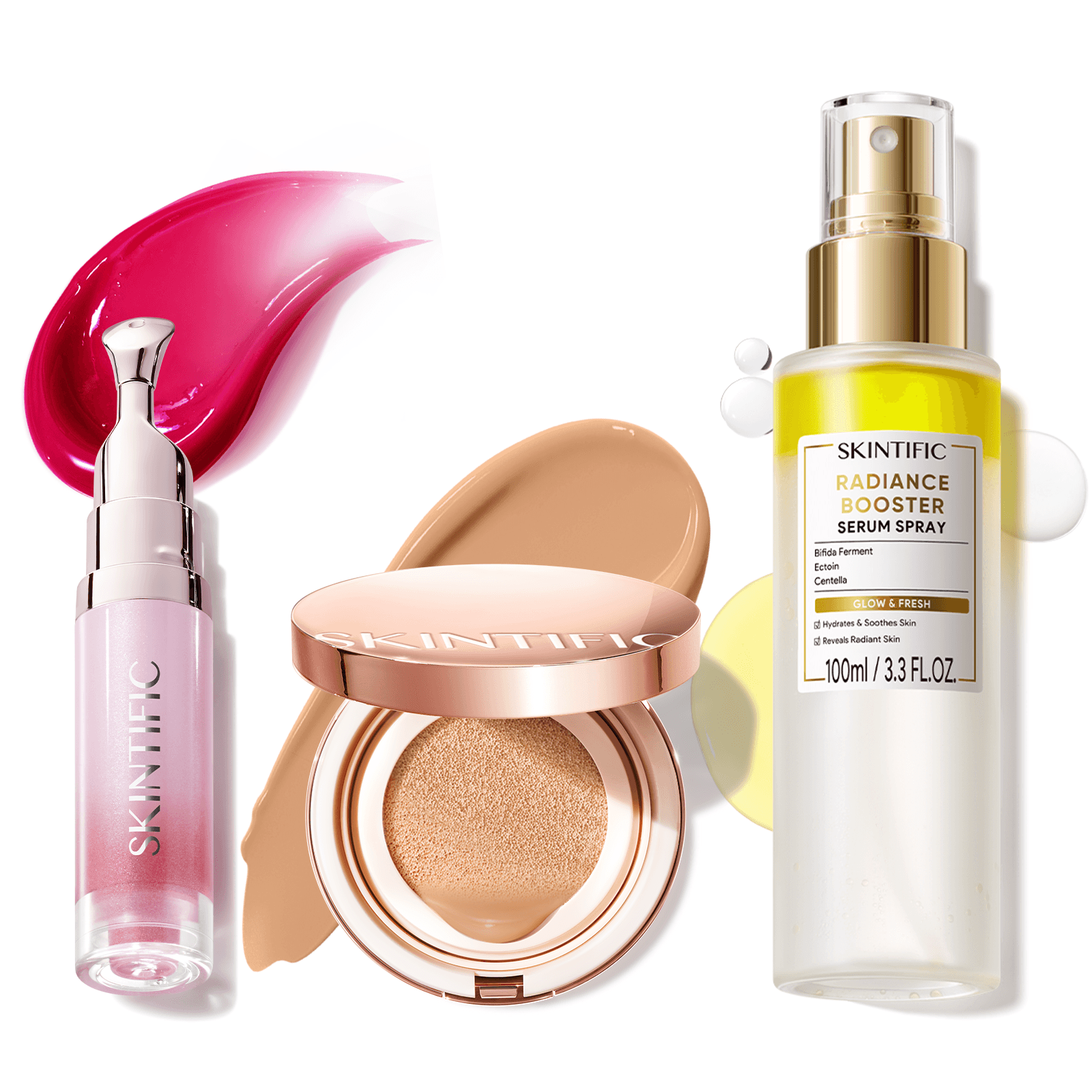 12 Stunden langanhaltendes Cover Cushion + Booster Serum Spray + Lippenserum